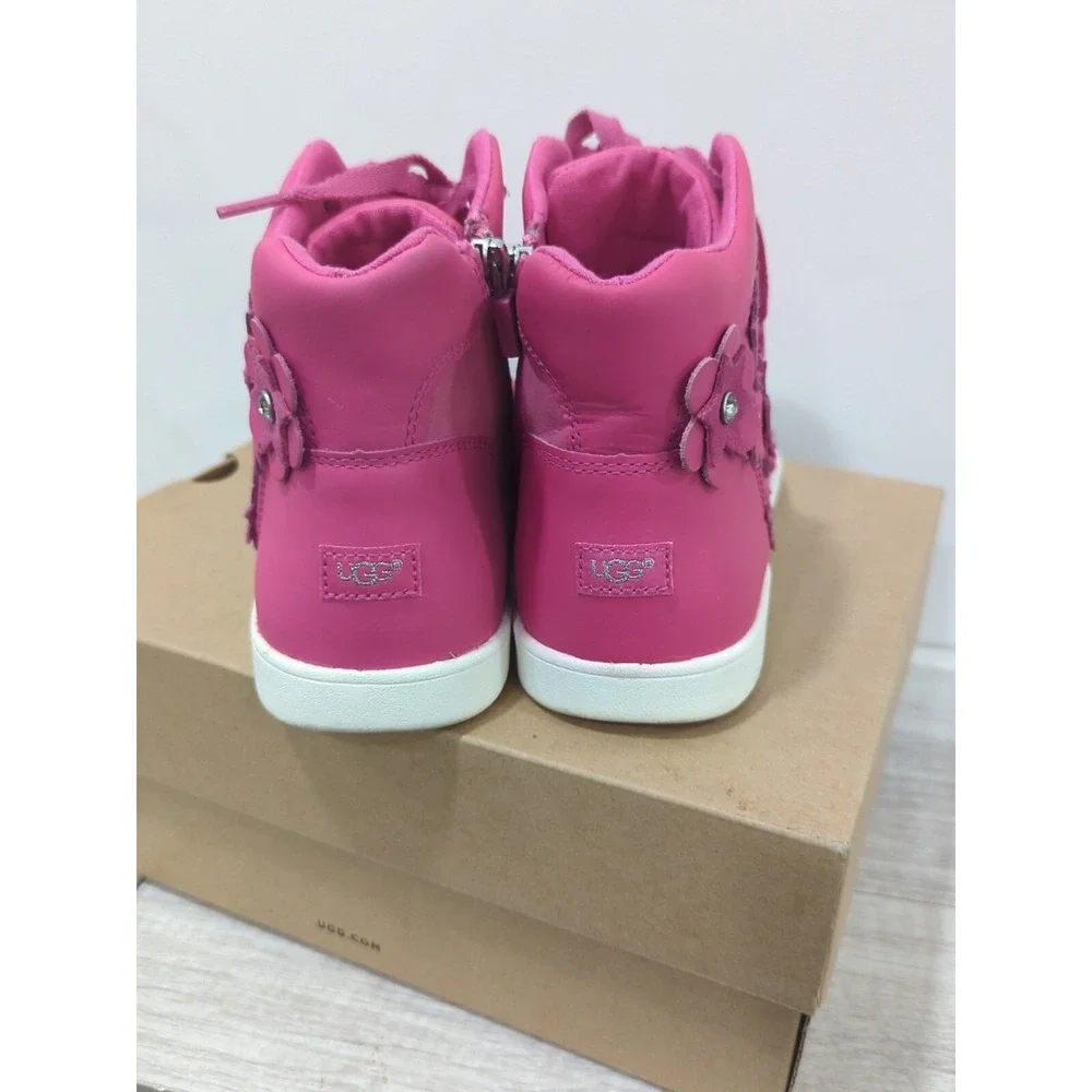 UGG Australia Girls Schyler Petal Pink Leather High Top Sneakers Size 5 1019804K